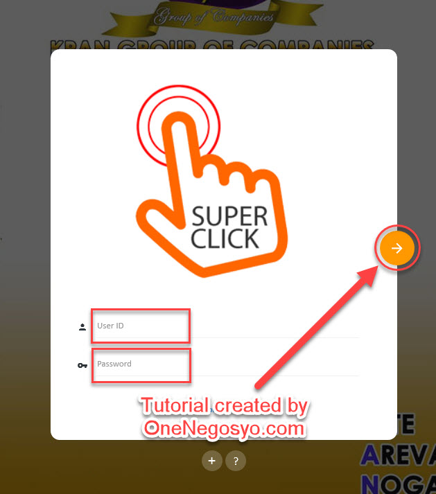 Step 9 - relogin at Super Click